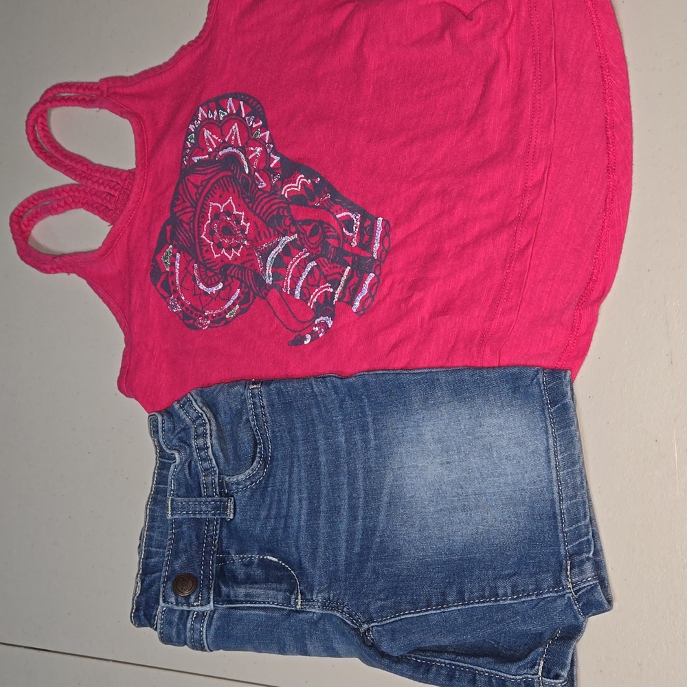 Girls size 5 Elephant glitter outfit